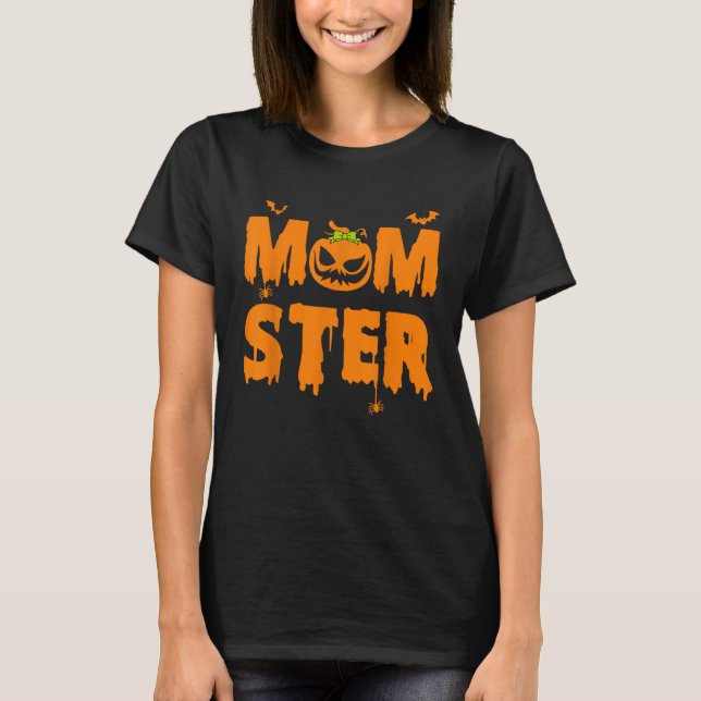 Halloween Momster  Women Halloween Mom Costume Pum T Shirt (Framsida)