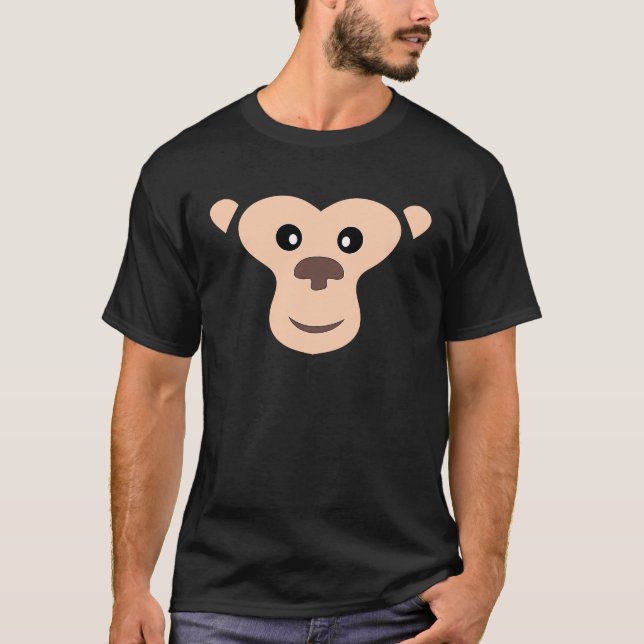 Halloween MONKEY Ansikte Costume Kids Easy MONKEY  T Shirt (Framsida)