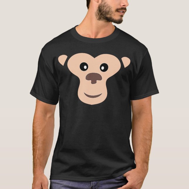 Halloween MONKEY Ansikte Costume Kids Easy MONKEY  T Shirt (Framsida)