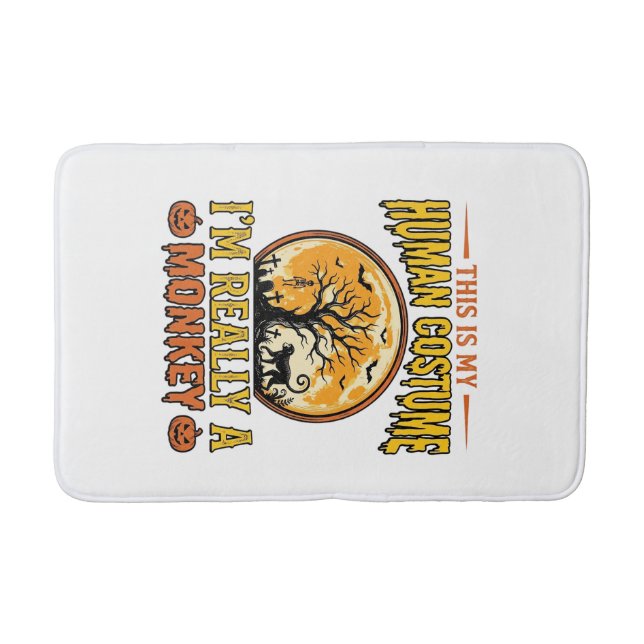 Halloween Monkey Kostym Vintage Shirt Design_1 Badrumsmatta (Framsidan)