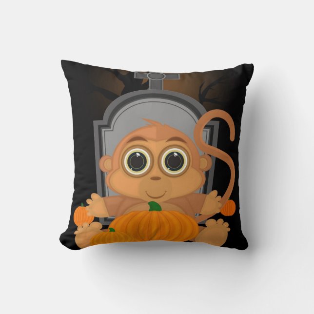 Halloween Monkey Kudde (Framsida)