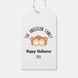 Halloween Monkey Mask Masqueraupplag Presentetikett