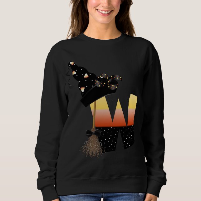 Halloween-monogram bokstaven W T Shirt (Framsida)