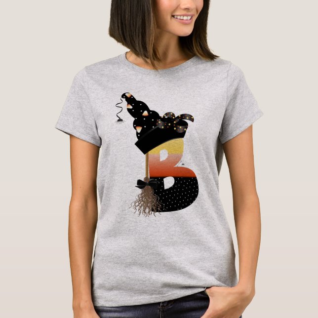 Halloween Monogram Brev B T Shirt (Framsida)
