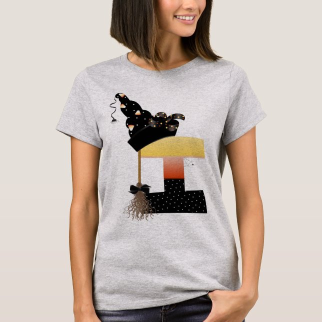 Halloween Monogram Brev I T Shirt (Framsida)