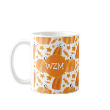 Halloween Monogram Pumpkin Coffee Mugg