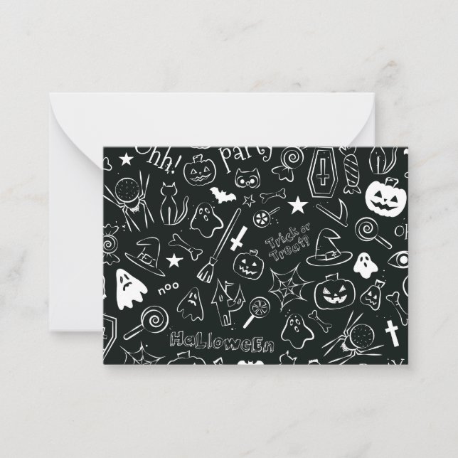 Halloween Mönster 1 Anteckningskort (Framsida)