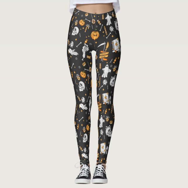 Halloween Mönster 2 Leggings (Framsida)