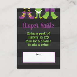 Halloween Monster Baby Shower Diaper Raffle Tilläggskort