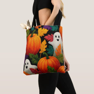 Halloween Mönster-bakgrund med Orange Pumpkins Tygkasse