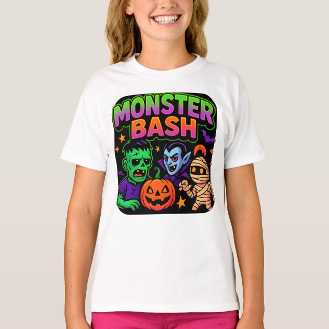 Halloween Monster Bash Clothes Cute Unisex T Shirt (Framsida)
