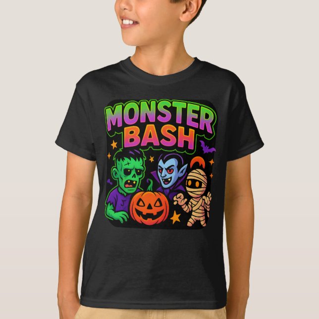Halloween Monster Bash Clothes Cute Unisex T Shirt (Framsida)