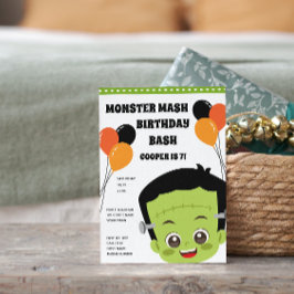 Halloween Monster Birthday-inbjudan Inbjudningar