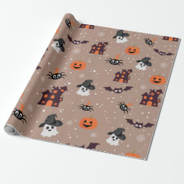 Halloween mönster blek taupe presentpapper