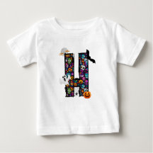 Halloween-monster brev H baby t-shirt