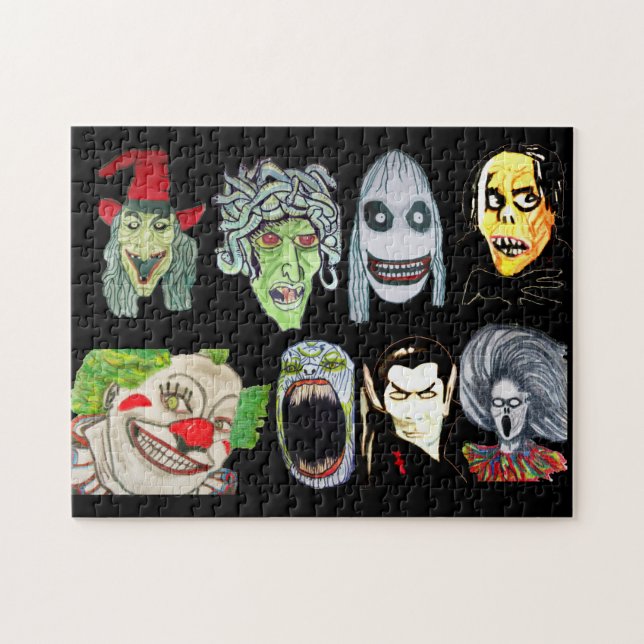 HALLOWEEN MONSTER COLLAGE PUSSEL (Horisontell)