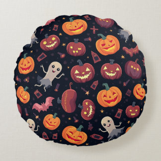 Halloween mönster cushion rund kudde