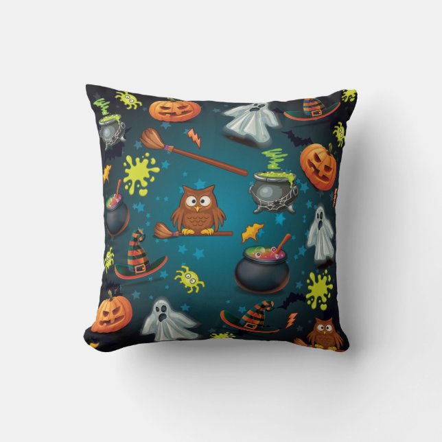 Halloween mönster Cute Kudde (Framsida)