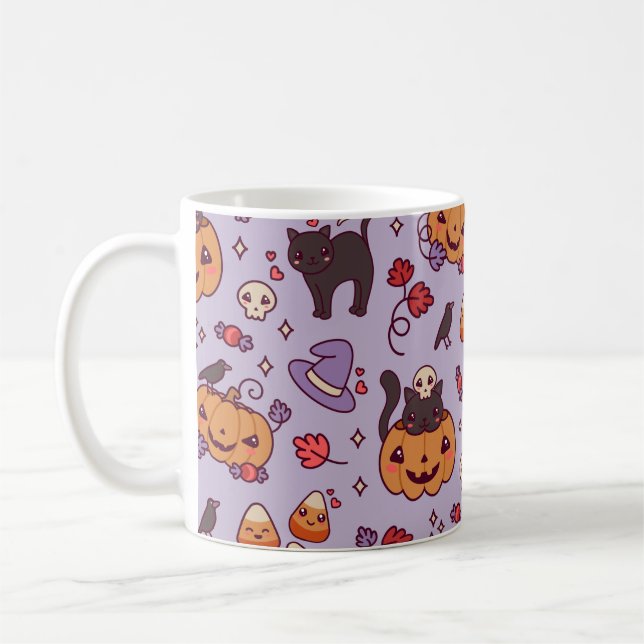 Halloween mönster dekoration kaffe mugg (Vänster)