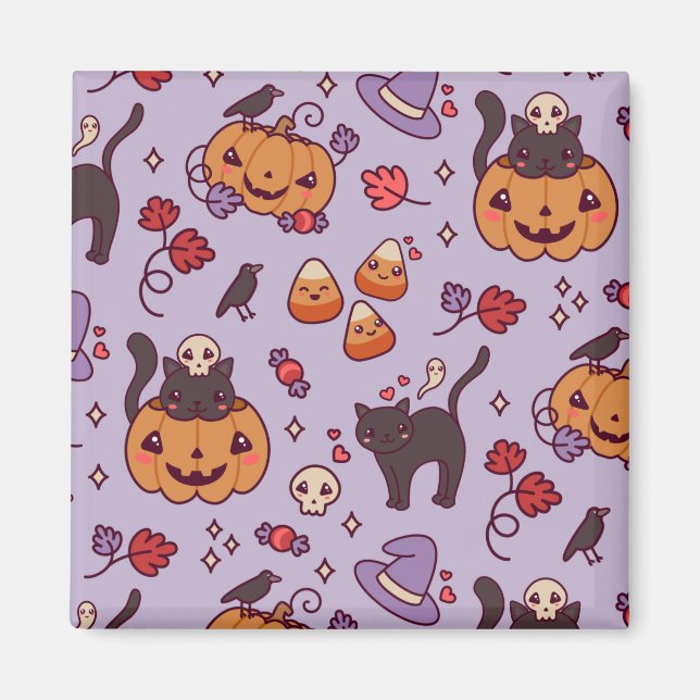Halloween mönster dekoration kaffe mugg magnet (Framsidan)