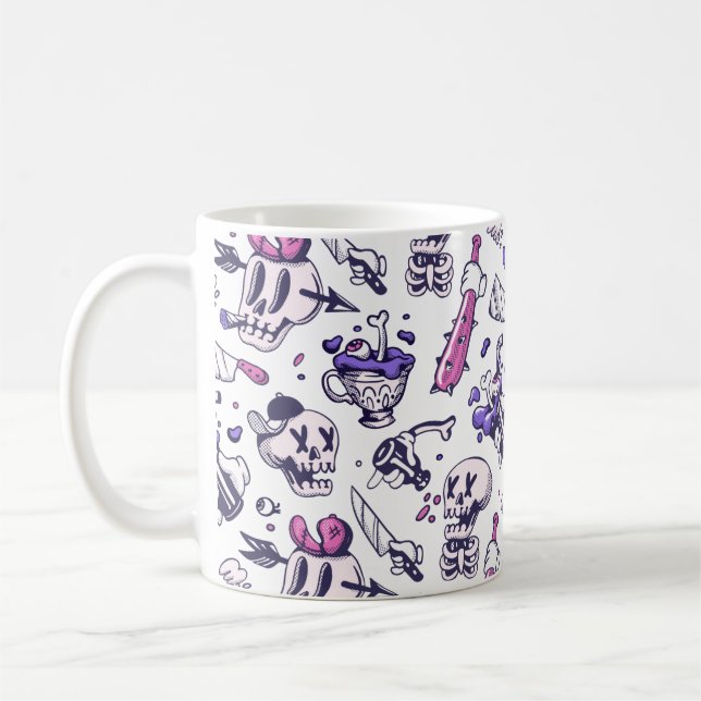 Halloween mönster dekoration kaffemugg (Vänster)