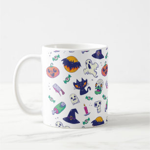 Halloween mönster dekoration kaffemugg
