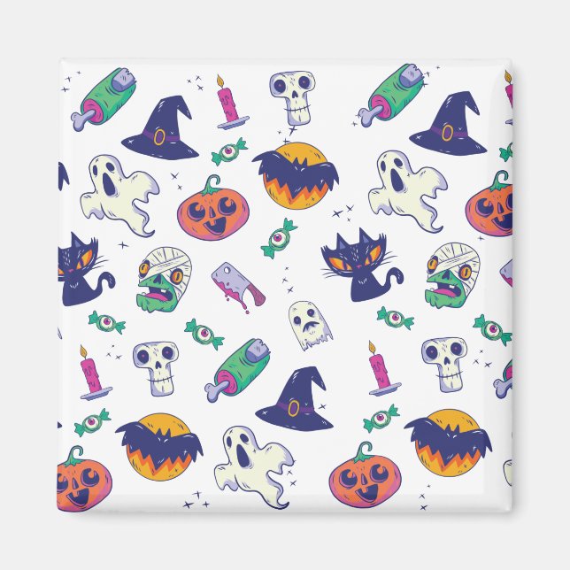 Halloween mönster dekoration magnet (Framsidan)