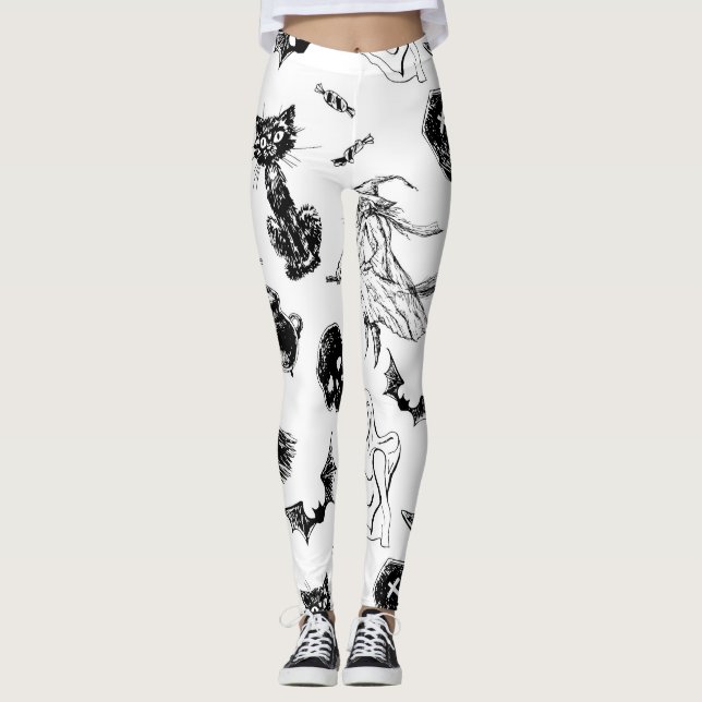 Halloween mönster-design leggings (Framsida)