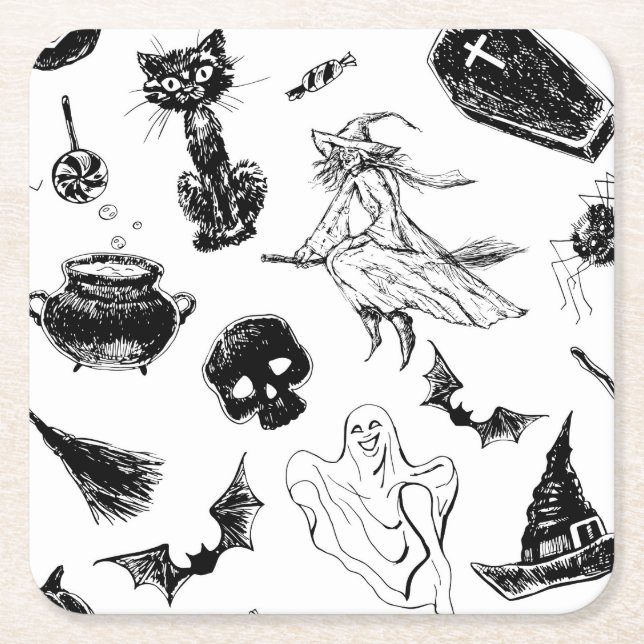 Halloween mönster-design underlägg papper kvadrat (Framsidan)
