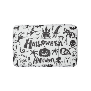 Halloween Monster Doodles Roligt Badrumsmatta