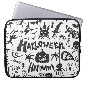 Halloween Monster Doodles Roligt Laptop Fodral