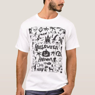 Halloween Monster Doodles Roligt T Shirt