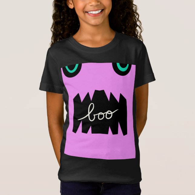 Halloween Monster Enorma Tänder Boo T Shirt (Framsida)