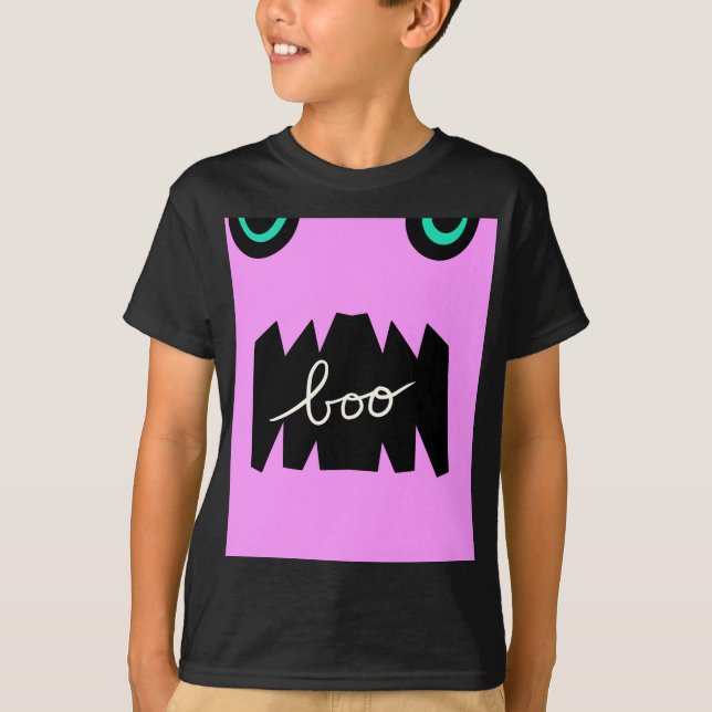 Halloween Monster Enorma Tänder Boo T Shirt (Framsida)