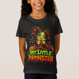 Halloween Monster Familj - Liten Monster Flicka T Shirt