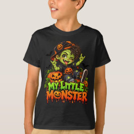 Halloween Monster Familj - Liten Monster Pojke T Shirt