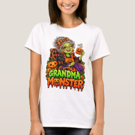 Halloween Monster Familj – Monster Mormor Kul T Shirt