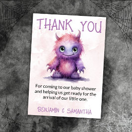 Halloween Monster Girl Baby Shower Tack för ditt k Inbjudningar