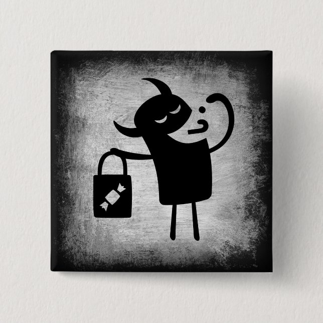 Halloween-monster godis- eller bus-button knapp (Framsida)