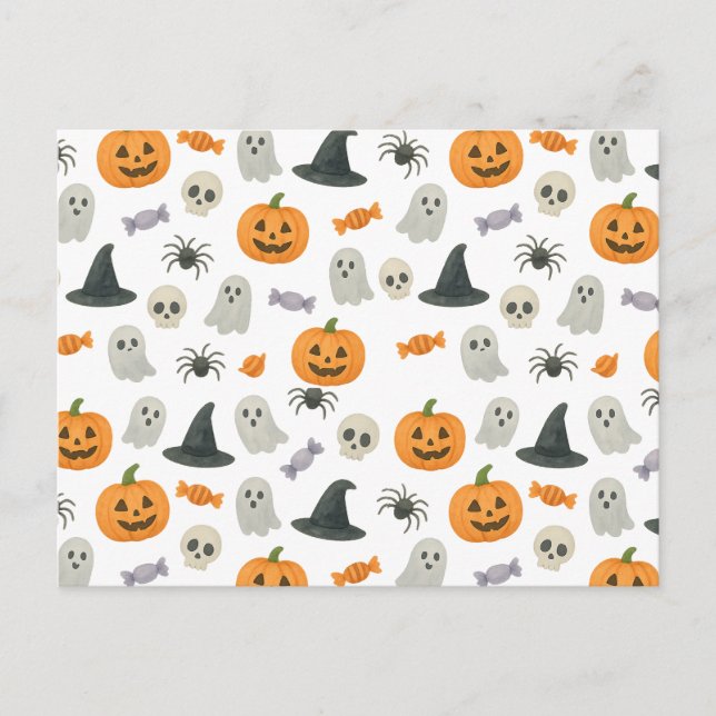 Halloween mönster helg vykort (Framsida)