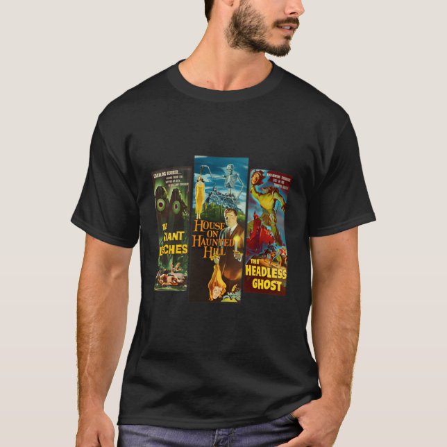 Halloween Monster Horror Movie T Shirt (Framsida)
