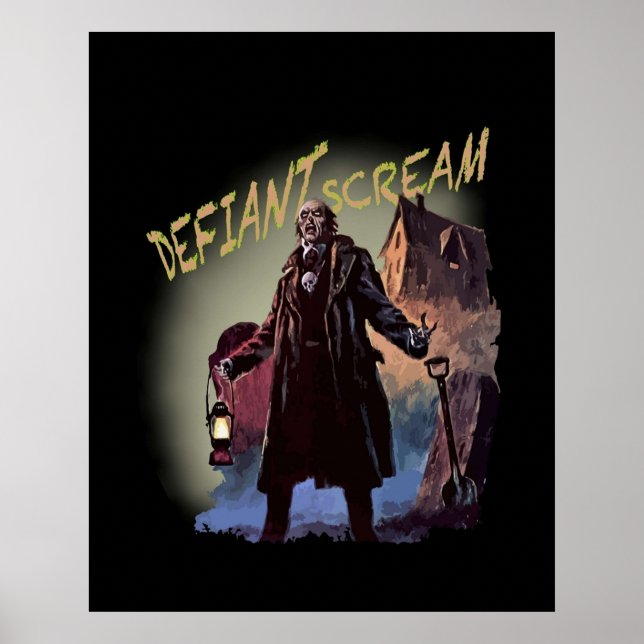 Halloween Monster Horror Tecknad Defiant Skräm Poster (Framsidan)