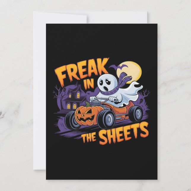 HALLoween-monster i lakanet Inbjudningar (Baksida)