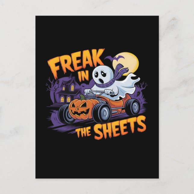 HALLoween-monster i lakanet Vykort (Framsida)