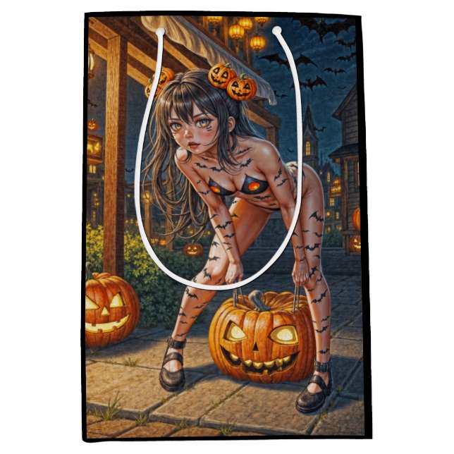 Halloween-monster Jack-o-Lantern & fladdermus-kvin (Framsidan)