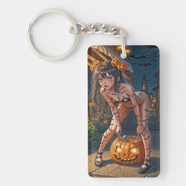 Halloween-monster Jack-o-Lantern & fladdermus-tjej (Framsidan)