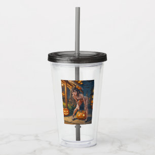 Halloween-monster Jack-o-Lantern & fladdermus-tjej Take Away Mugg