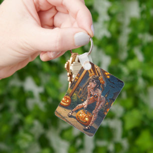 Halloween Monster Jack-o-Lantern & Fladdermus Vixe Nyckelring