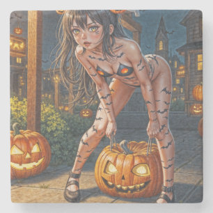 Halloween Monster Jack-o-Lantern & Fladdermus Vixe Stenunderlägg