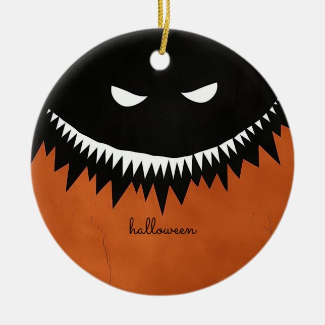 Halloween Monster Julgransprydnad Keramik (Framsidan)